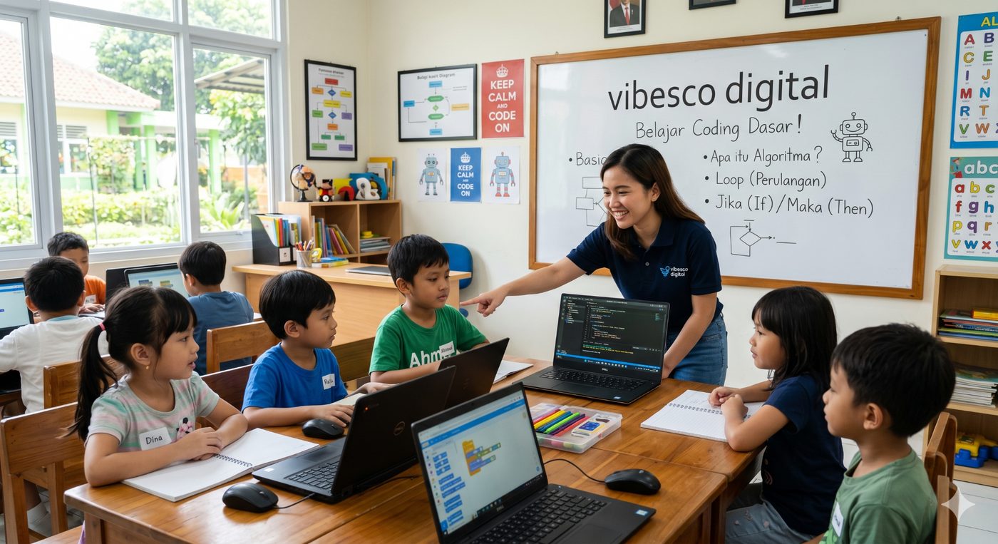 Suasana kelas coding dasar Vibesco Digital